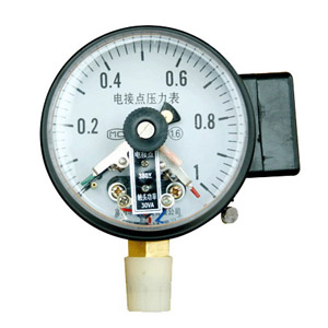 Magnetic-assisted electric contact pressure gauge